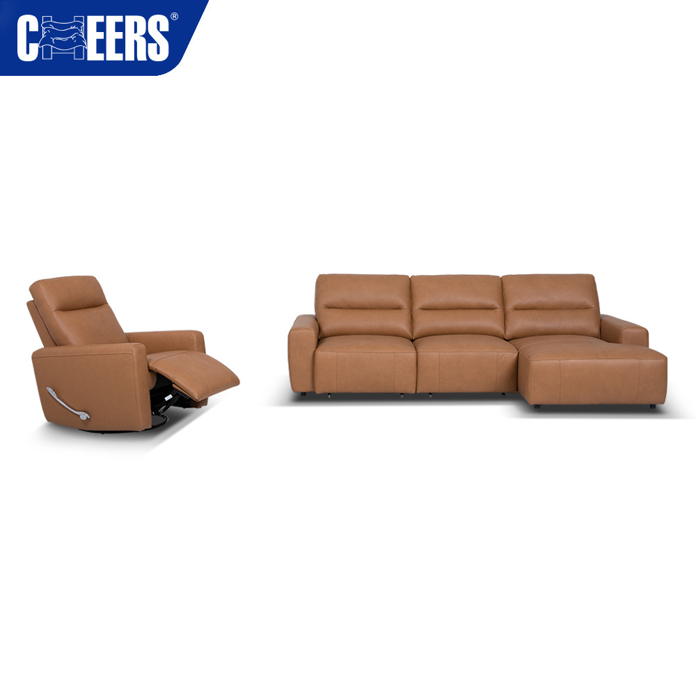 MANWAH CHEERS  3 1 Seater Sectional Recliner Leather Sofa Living Room Furniture Modern Multi-functional Sofa Bed