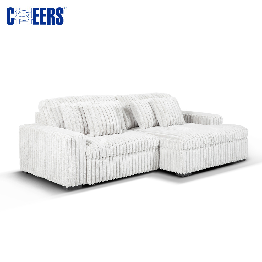 MAMWAH CHEERS Fabric Bed Sofa Living Room Set Home Furniture 2 Seater Armrest Electric Sofa Bed