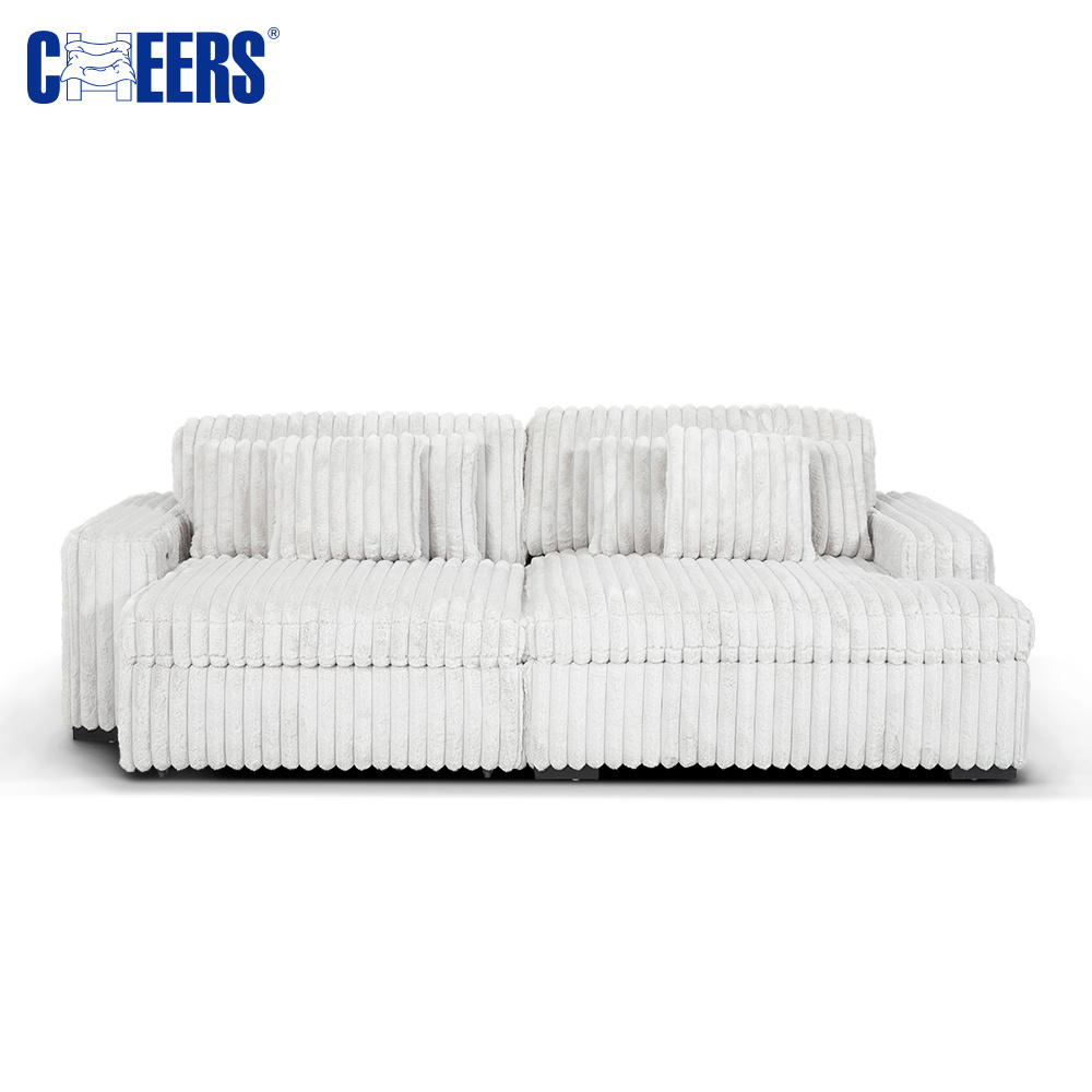 MAMWAH CHEERS Fabric Bed Sofa Living Room Set Home Furniture 2 Seater Armrest Electric Sofa Bed