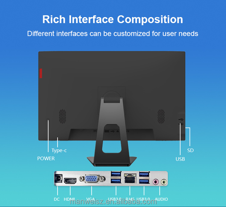 Custom Desktop Computer 27 Inch AIO Monoblock Barebone PC for office Core I3 I5 I7  27