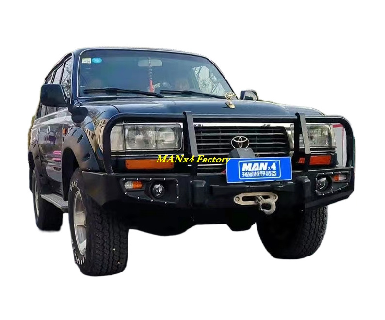 MANx4 Steel Front Bumper Bull Bar Nudge Bar For Land Cruiser Lc80