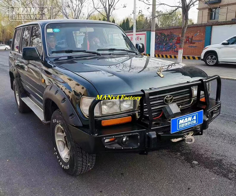 MANx4 Steel Front Bumper Bull Bar Nudge Bar For Land Cruiser Lc80