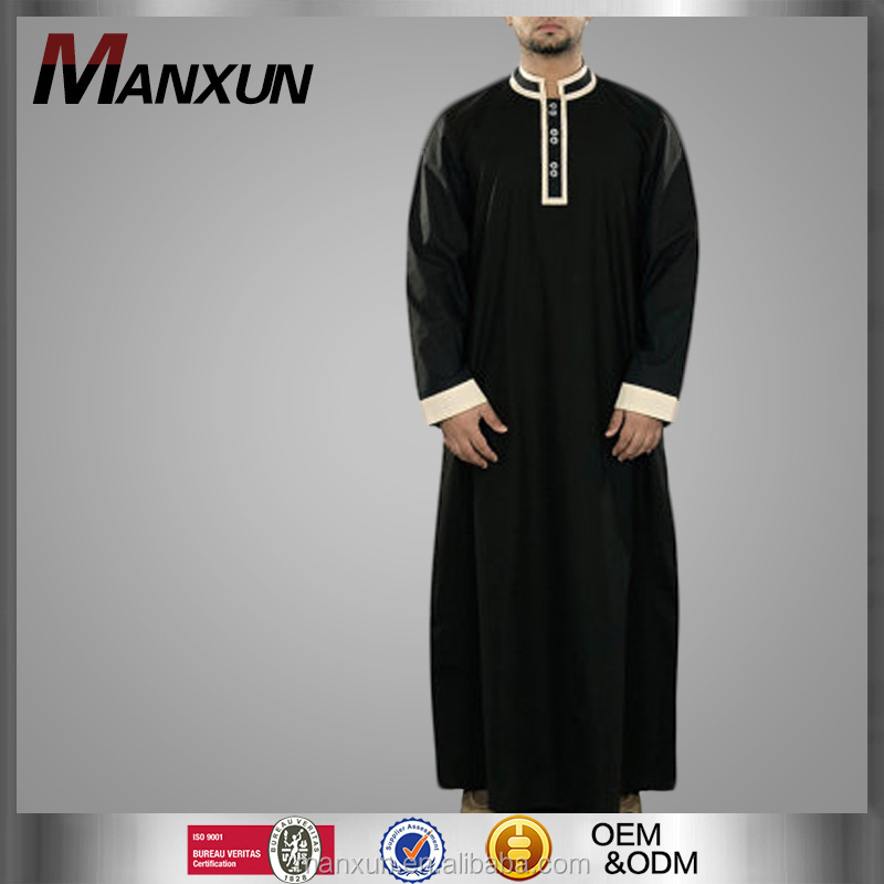 Islamic Moroccan Thobe for Men 2016 Bulk Wholesale with Popular Button in Neck