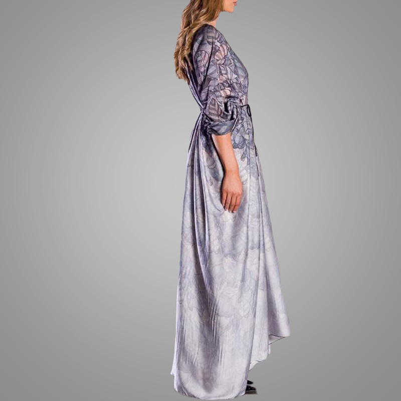 2019 New style Moroccan style Kimono Floral Pattern Women Dubai Qatar Abaya Muslim Clothing Islamic Abayas