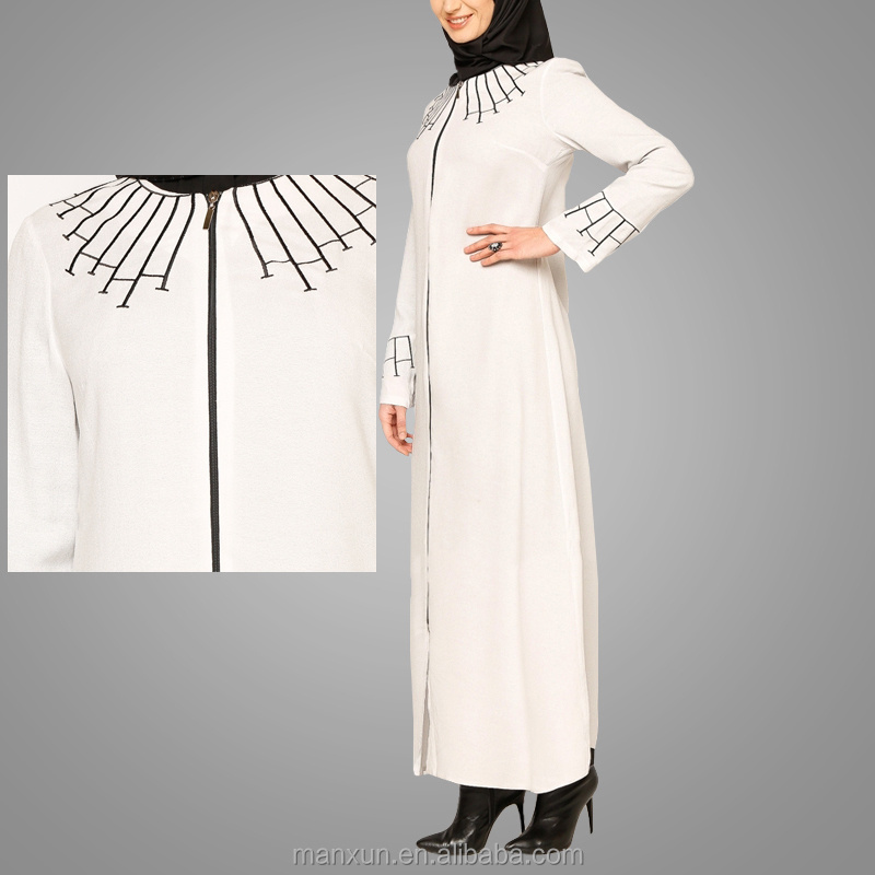 2016 new white long abaya dress Islaa muslim dress tudung malaya islamic dress jilbab for women dubai abay