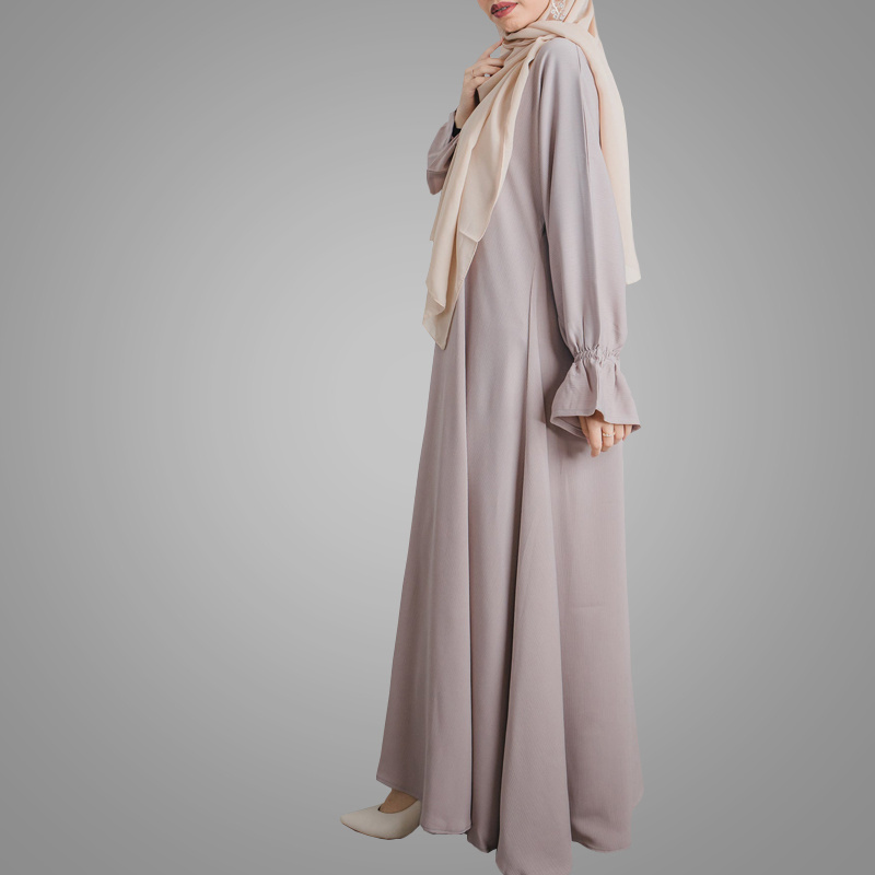 Basic Style Closed Abaya Flared Sleeve Abaya Dress Arab Eid Burqa Dress Islamic Clothing Muslim Women Jilbaya Maxi Gown