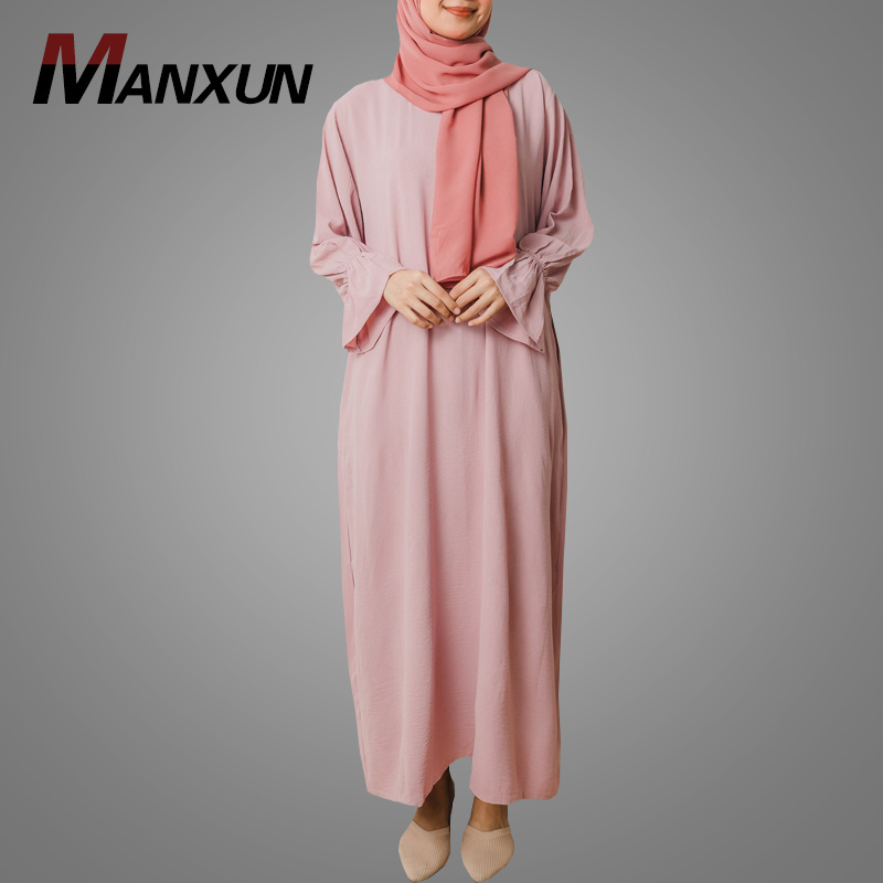 Muslim Women Closed Style Dress Abaya With Flared Sleeve Eid Burqa Islamic Clothing Dubai Abaya Turkey Jilbaya Maxi Gown