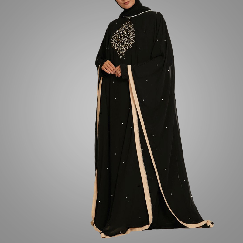 Dubai Beaded Abayas Latest Fashion High Quality Abaya Black Abaya With Embroidery Muslim Women Clothing