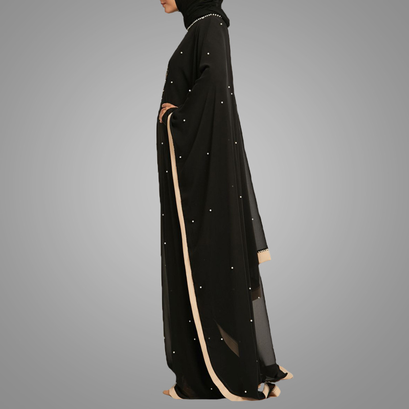 Dubai Beaded Abayas Latest Fashion High Quality Abaya Black Abaya With Embroidery Muslim Women Clothing