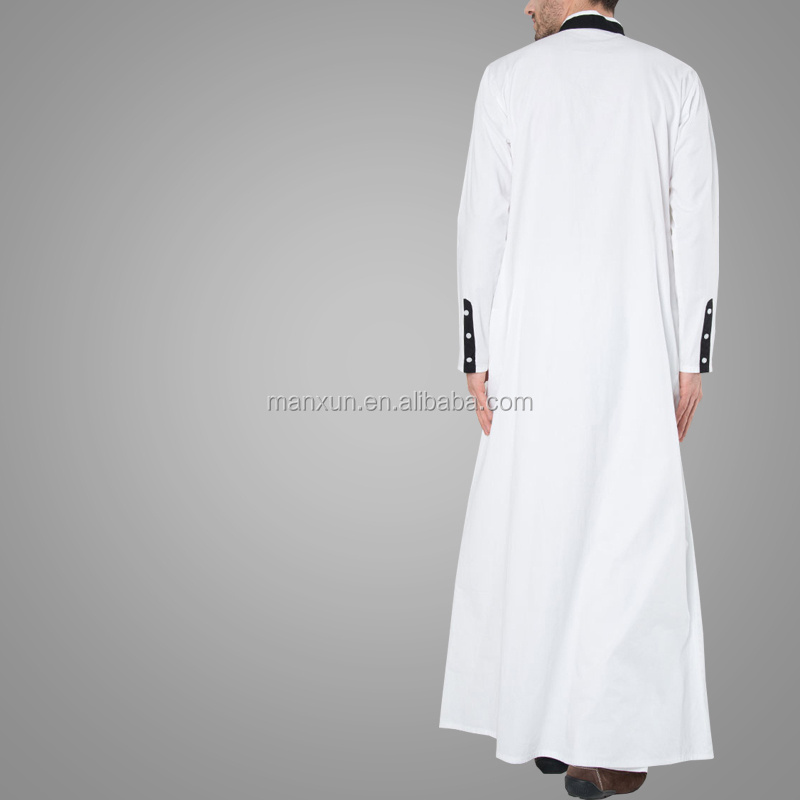 Top Quality Daffah Muslim Mens Basic Thobe Arab Daffah Thobe With Chest Pocket Islamic Clothing Thawb