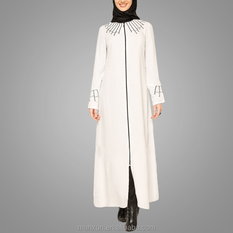 2016 new white long abaya dress Islaa muslim dress tudung malaya islamic dress jilbab for women dubai abay