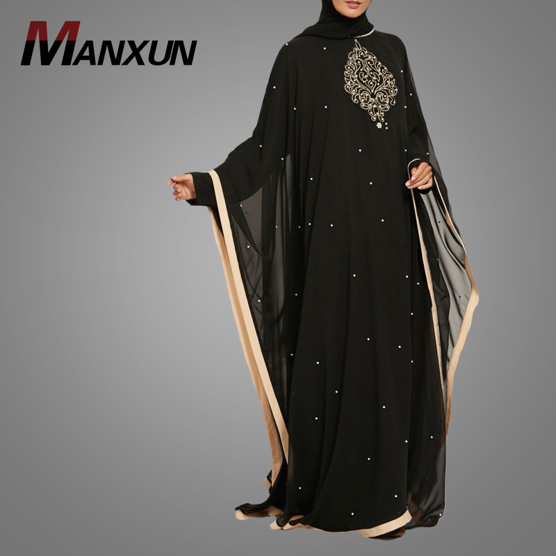 Dubai Beaded Abayas Latest Fashion High Quality Abaya Black Abaya With Embroidery Muslim Women Clothing