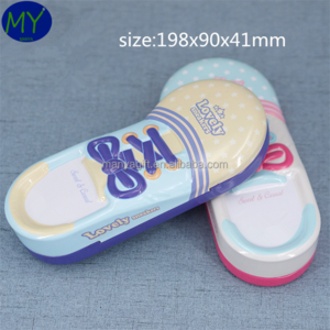 Factory hot sales shoe shaped tin pencil case of bottom price