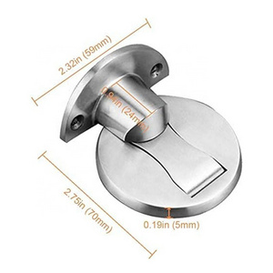 Magnetic Door Stop Brushed Satin Nickel Door Catch Metal Floor Invisible Door Holder with Adhesive Stainless Steel Heavy Duty