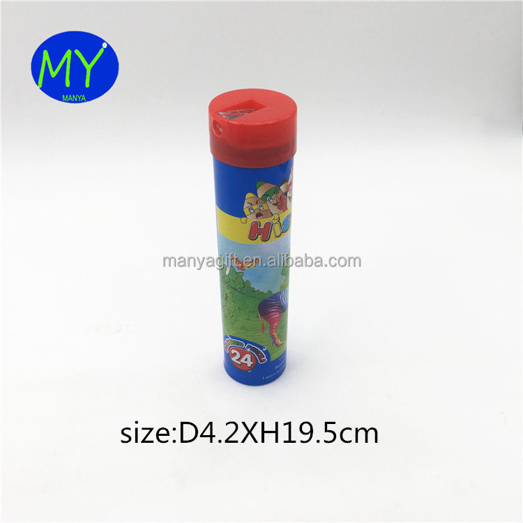 Multi wooden rainbow color pencil in ruler tube box