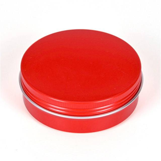 Hot sale 100ml 100g 83x28mm round empty red aluminum jar aluminum tin with lid for beard cream lid balm shoe cream hair oil