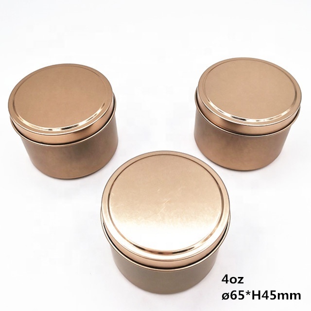 Hot sale 4oz luxury round empty candle tins seamless candle cans with slip lid  for candles candies cookies gifts chocolate RTS