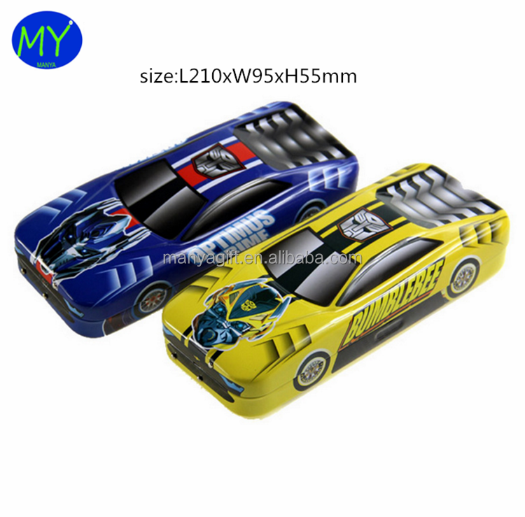 Factory hot sales car shape 3 layer tin pencil case of bottom price