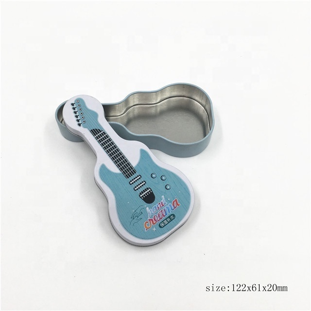 Size 122x61x20mm small guitar shaped tin box for cosmetic, candy,  chocolate