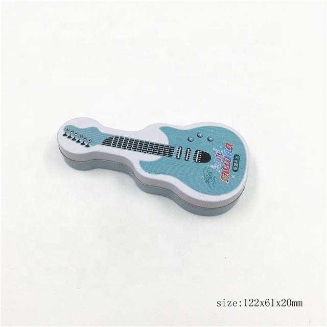 Size 122x61x20mm small guitar shaped tin box for cosmetic, candy,  chocolate