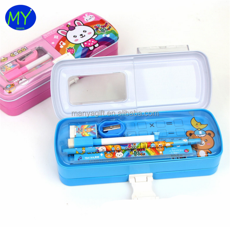 Factory hot sales 3 layer tin pencil case of bottom price