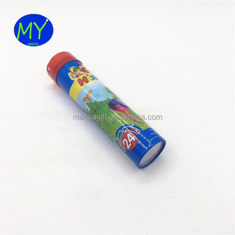 Multi wooden rainbow color pencil in ruler tube box