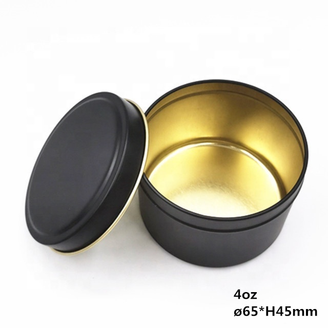 Hot sale 4oz luxury round empty candle tins seamless candle cans with slip lid  for candles candies cookies gifts chocolate RTS