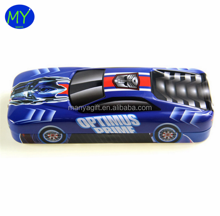 Factory hot sales car shape 3 layer tin pencil case of bottom price