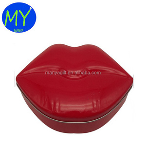 CE certified professional imprinted blank labiate lip shaped tin box from China supplier