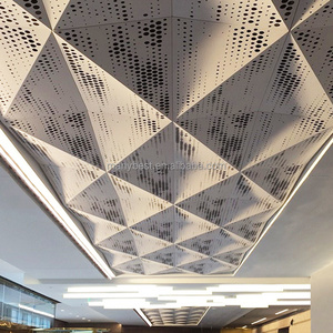 Acoustic ceiling design solution custom metal works 3D  perforated panel