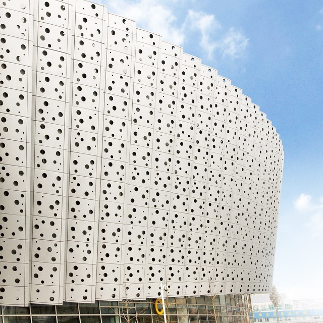 Decorative Aluminum Exterior Wall Panels Perforated Exterior Wall System Panels Aluminum