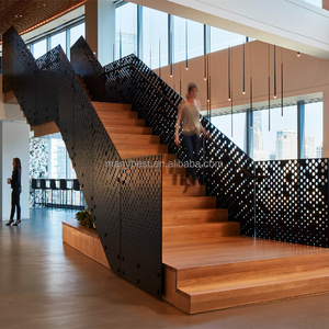 Office Interior Deocrative Aluminum Perforated Black Metal Stair Railing