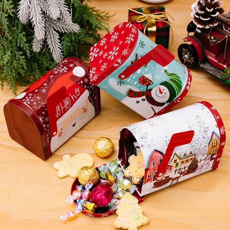 Mailbox Gift Tin Case For Christmas Decoration Tin Box Envelope Mail Box Kid Suitcase Tin Boxes