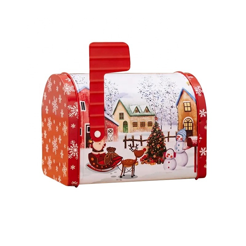 Mailbox Gift Tin Case For Christmas Decoration Tin Box Envelope Mail Box Kid Suitcase Tin Boxes