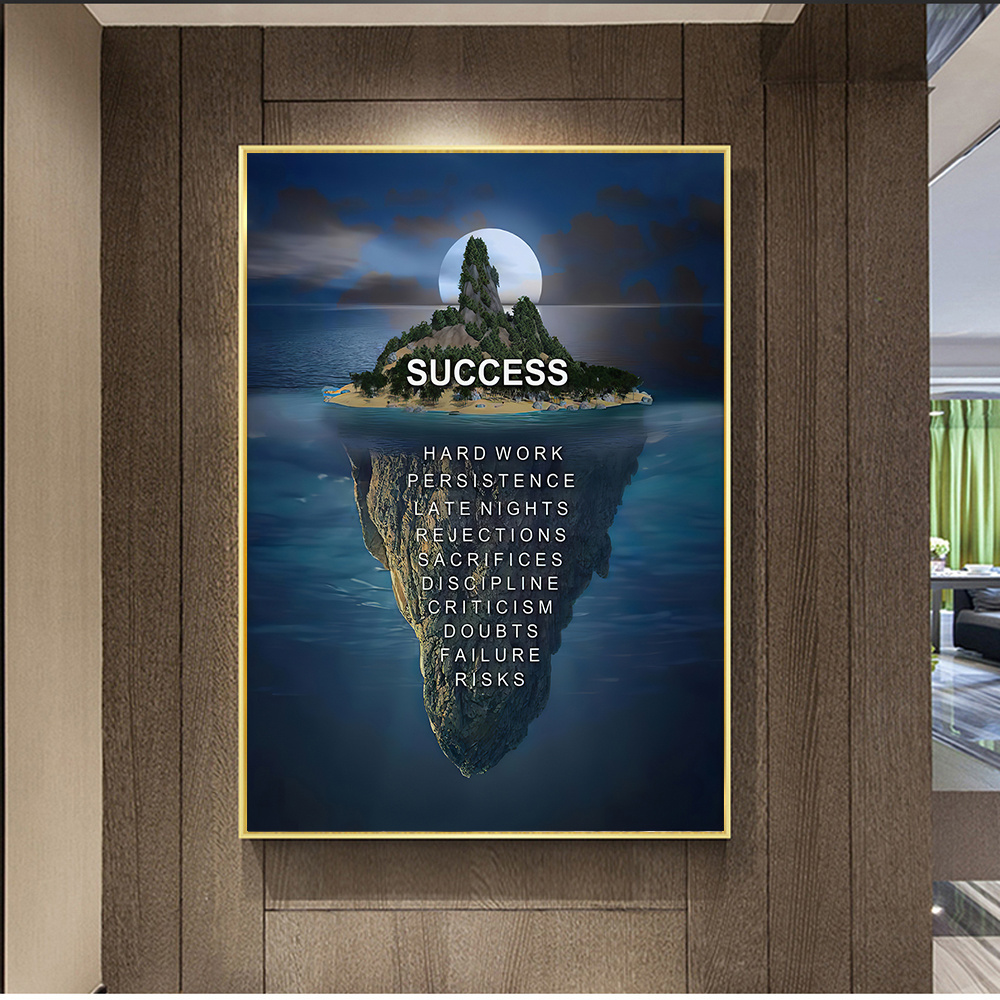 Success Mountain Motivational Quotes Modern Wall Art Pictures and Posters Print on canvas Oil painting For office Home Decor