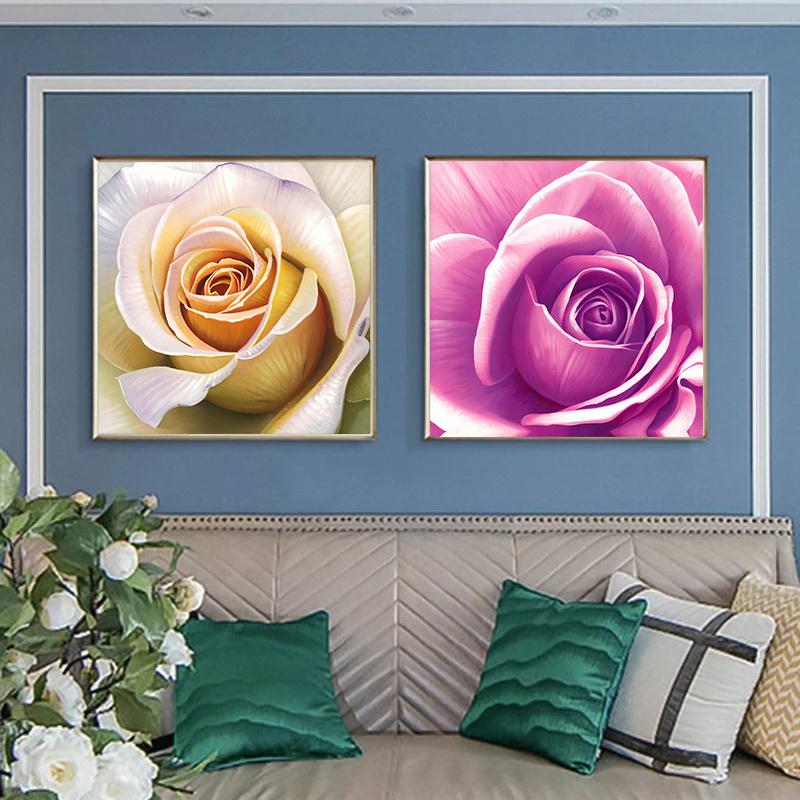 Yellow Rose Red Rrimson Rose Flowers Plant landscape Wall Pictures Canvas painting For home Decor Cuadros Living Room Decoration