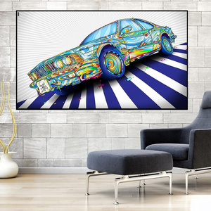 Luxury Modern Car Blue And Red Artwork Wall Pictures And Posters For Home Decor Cuadros Living room Decoration Canvas Painting