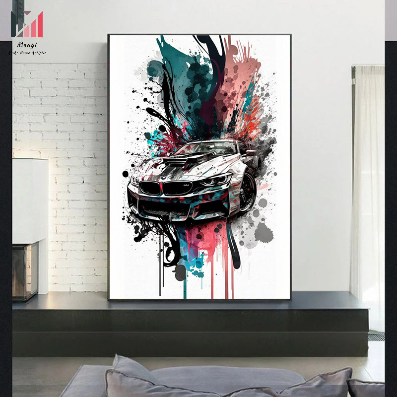 10 pcs Modern Cool Sports Car Wall pictures And prints Graffiti Pop Posters Canvas Painting For Home Room Decor As kids Gift