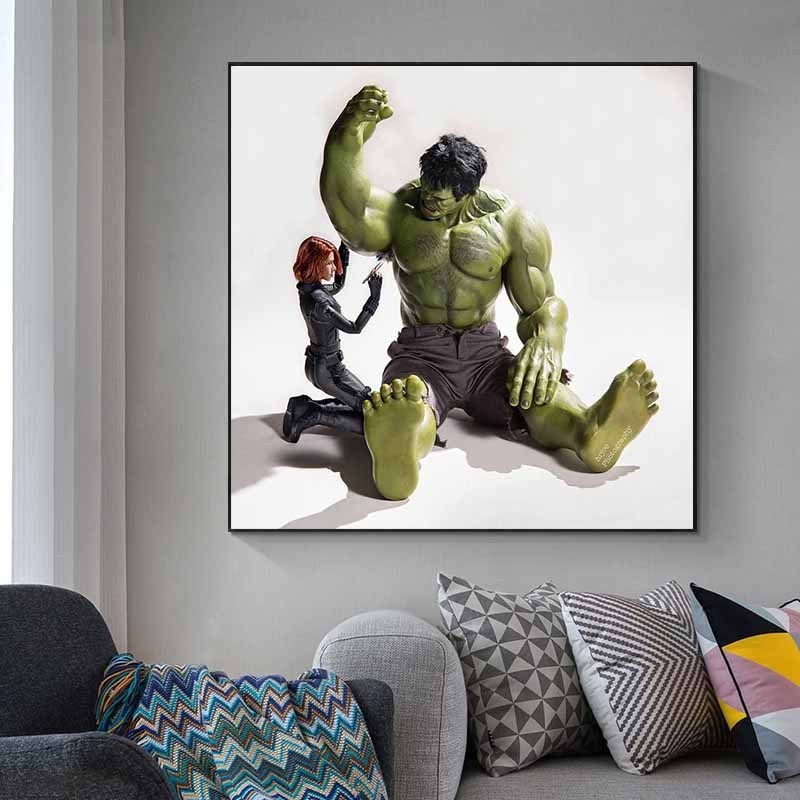 Funny Hulk In Toilet Wall Posters and Prints Modern Movie Art Paintings Superhero Wall Pictures for Kids Room Decor