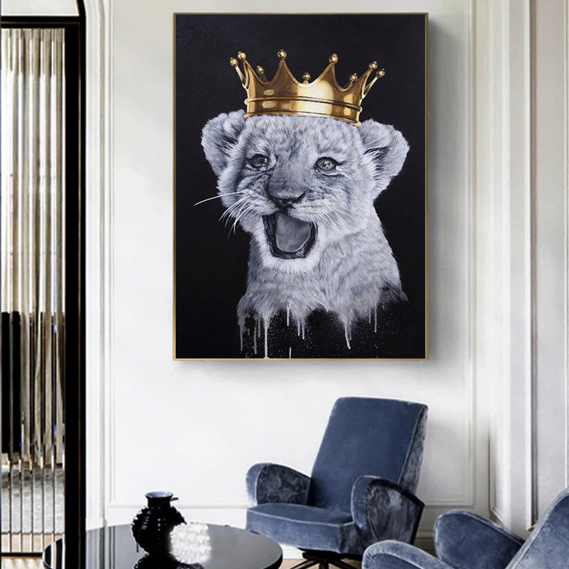 Cute Baby Lion Queen and King Animal Posters Wall Art Pictures and Prints on Canvas painting For Home Child's Room Decor