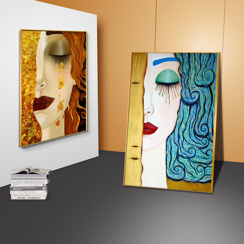 Classic Artist Gustav Klimt Kiss Tear Abstract Oil Paintings on Canvas Posters and Prints Cuadros Wall Pictures For Living Room