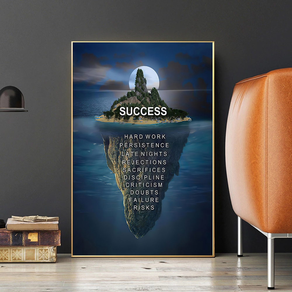 Success Mountain Motivational Quotes Modern Wall Art Pictures and Posters Print on canvas Oil painting For office Home Decor