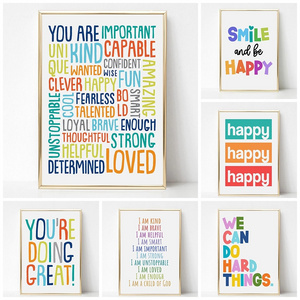 Positive Kid Classroom Wall Picture Inspirational Poster Education Playroom Motivational Art Canvas Painting Child Bedroom Decor