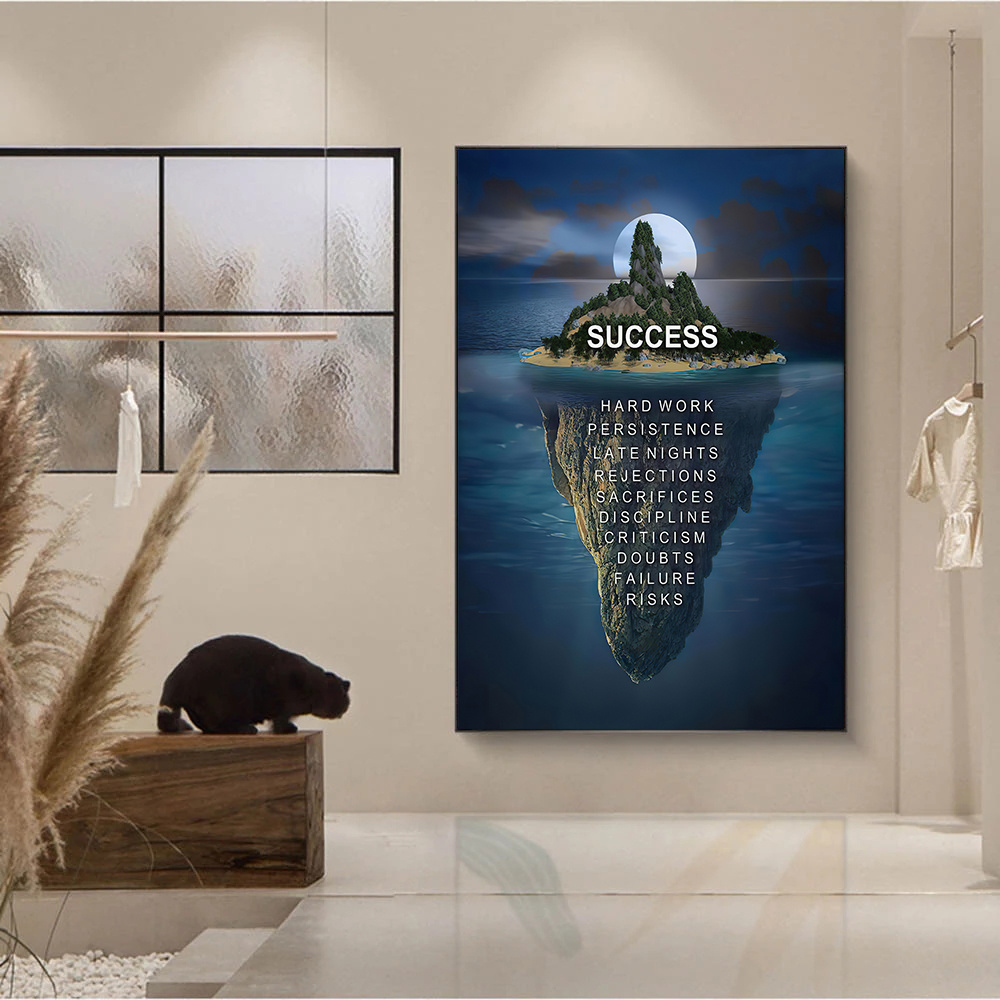 Success Mountain Motivational Quotes Modern Wall Art Pictures and Posters Print on canvas Oil painting For office Home Decor