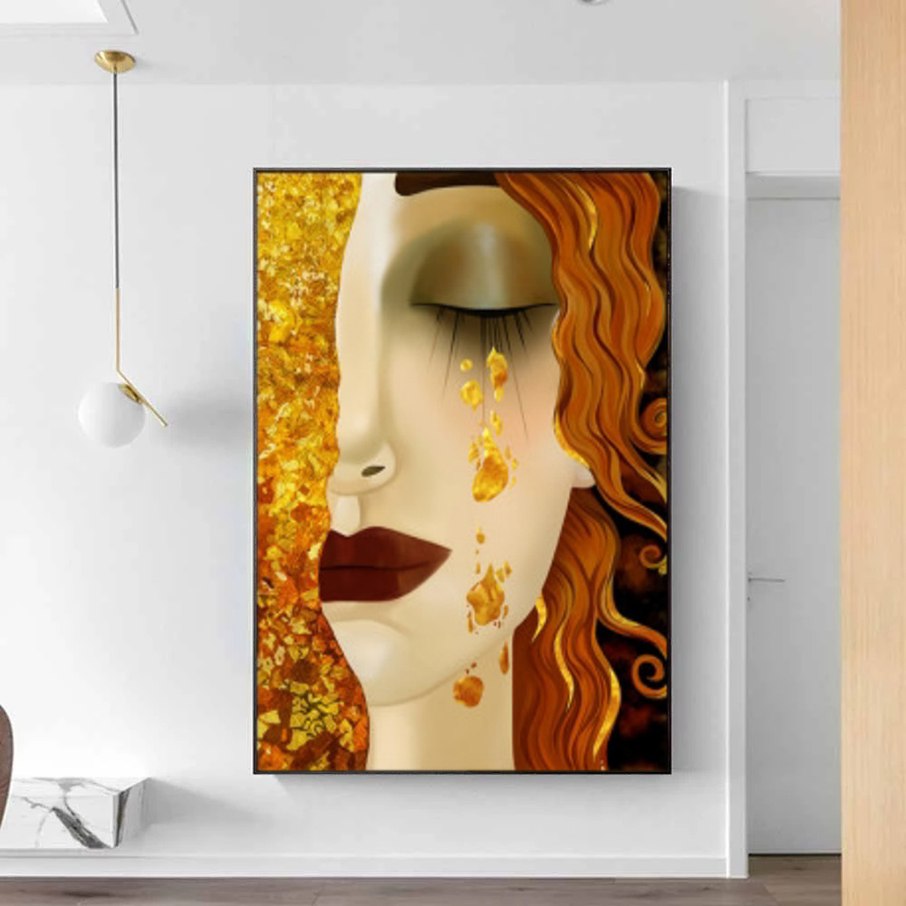 Classic Artist Gustav Klimt Kiss Tear Abstract Oil Paintings on Canvas Posters and Prints Cuadros Wall Pictures For Living Room