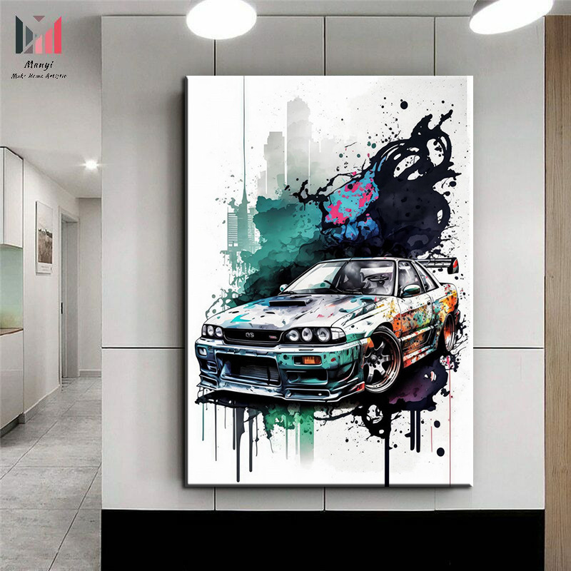 10 pcs Modern Cool Sports Car Wall pictures And prints Graffiti Pop Posters Canvas Painting For Home Room Decor As kids Gift