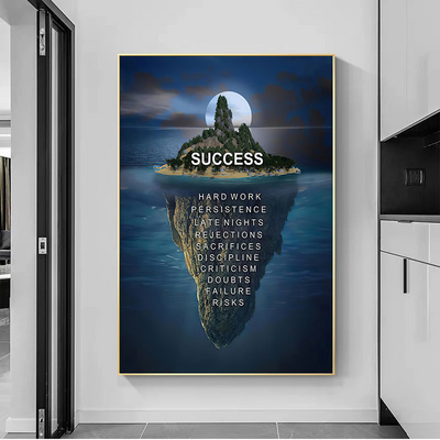 Success Mountain Motivational Quotes Modern Wall Art Pictures and Posters Print on canvas Oil painting For office Home Decor