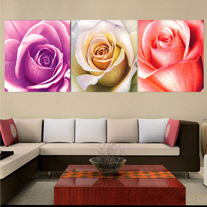 Yellow Rose Red Rrimson Rose Flowers Plant landscape Wall Pictures Canvas painting For home Decor Cuadros Living Room Decoration