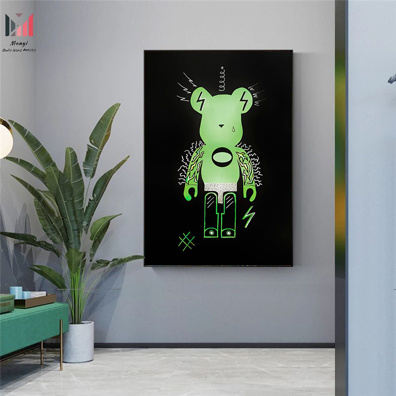 Pop Cartoon Bear wall Art Pictures and Prints Angry Bear Canvas Posters For Home Living Room Decor As Gift for kids