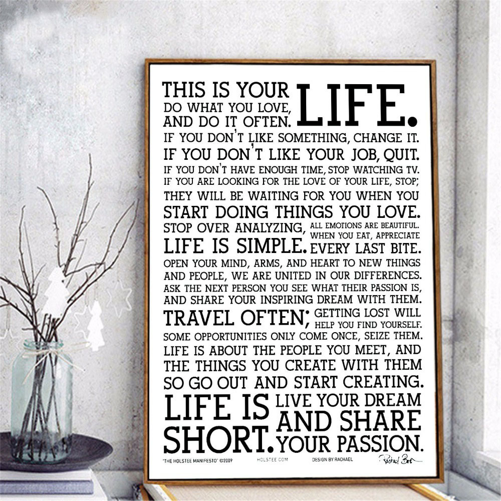 Modern Motivational Life Quote Wall Canvas Art Print Painting Poster Wall Pictures For Bedroom Home Wall Inspirational Decor